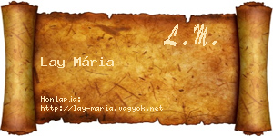 Lay Mária névjegykártya